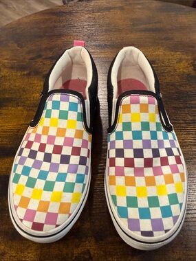 Slip-On Checkerboard Sneakers in Multi-Color